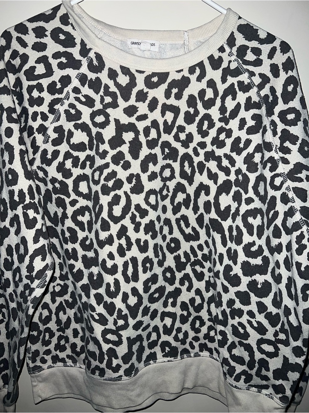 Grayson Threads Black and White Leopard Crewneck Sweater